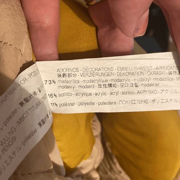 NWOT Zara Water Resistant Mustard Yellow Faux Fur Quilted Parka Jacket - Picture 10 of 10